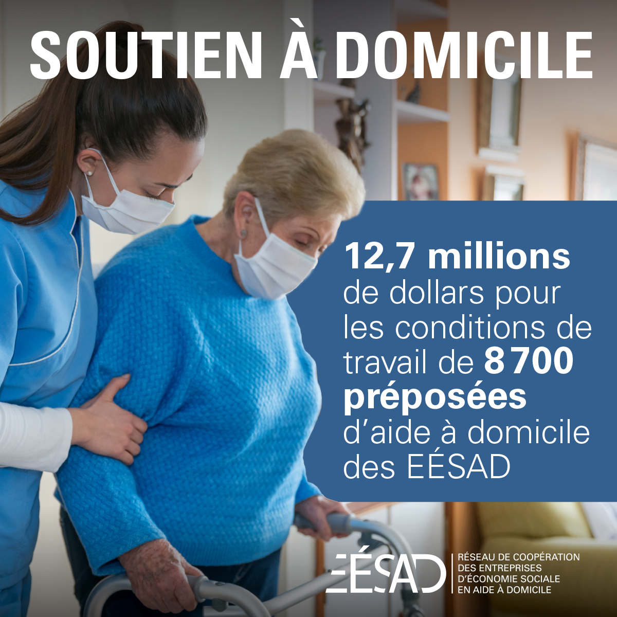 12,7 millions de dollars pour les conditions de travail de 8 700 préposées d’aide à domicile des EÉSAD